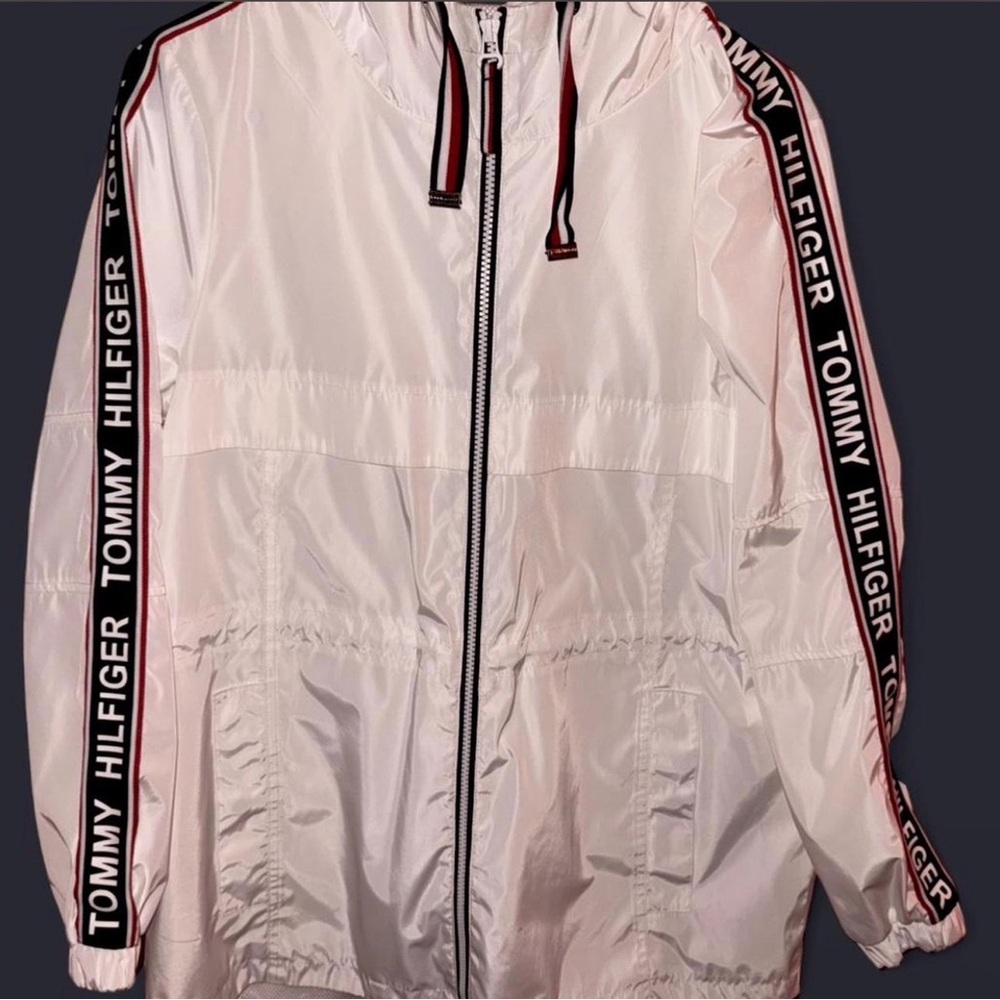 Tommy Hilfiger White Hooded Windbreaker